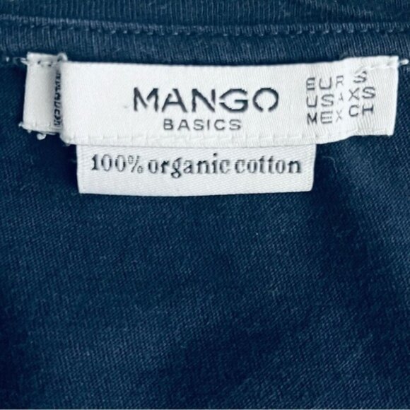 Mango Basics tee shirt scoop neck navy blue FYI  Follow Your Intuition size XS - Picture 5 of 8